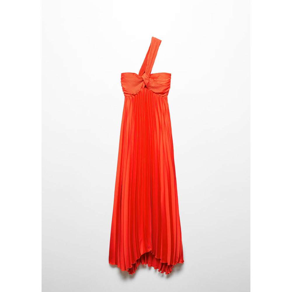 MANGO Red Pleated Front Knot Maxi Dress NWT Wedding Guest Formal - Picture 16 of 16